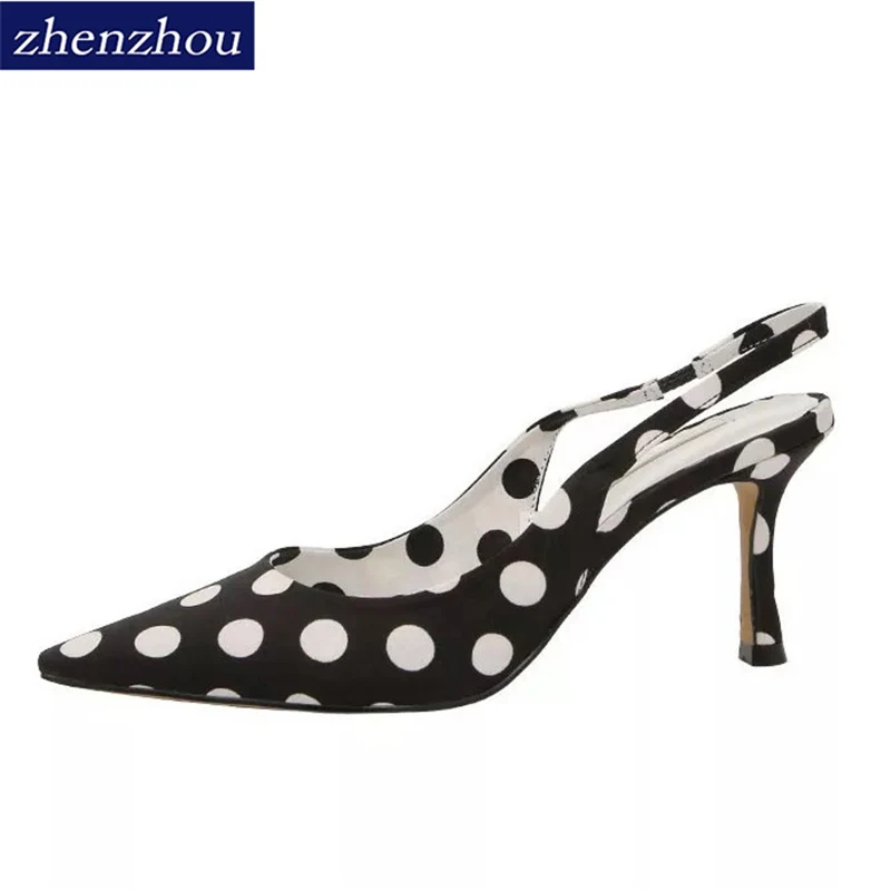 

Romantic Wave Point Element Elegant & Comfortable Fashion Ladies Heeled Single Sandals Shoes For Spring/Summer 2018