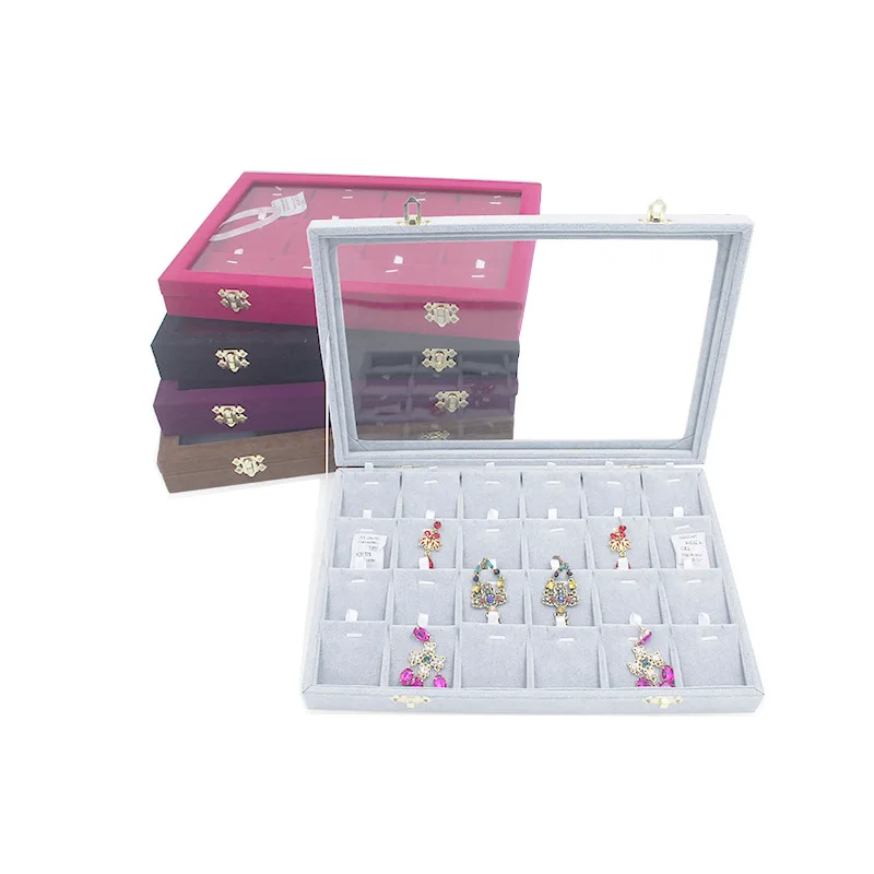 24 Slots Jewelry Box Pendants Display Necklace Jade Pendant Holder Rack Portrait Frame Casket | Украшения и аксессуары