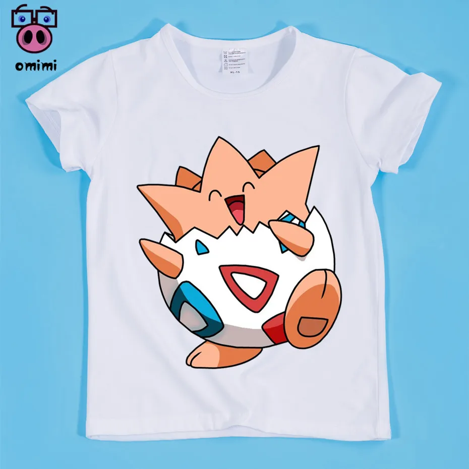 Футболка для мальчиков и девочек с изображением Пикачу Togepi Harajuku Детская футболка