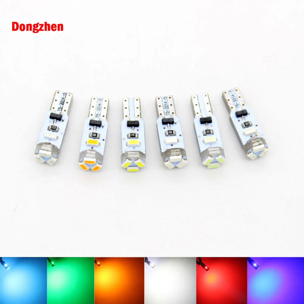 Dongzhen 10 шт. светодиодный автомобильный T5 5 3014 SMD клиновидный для салона светильник