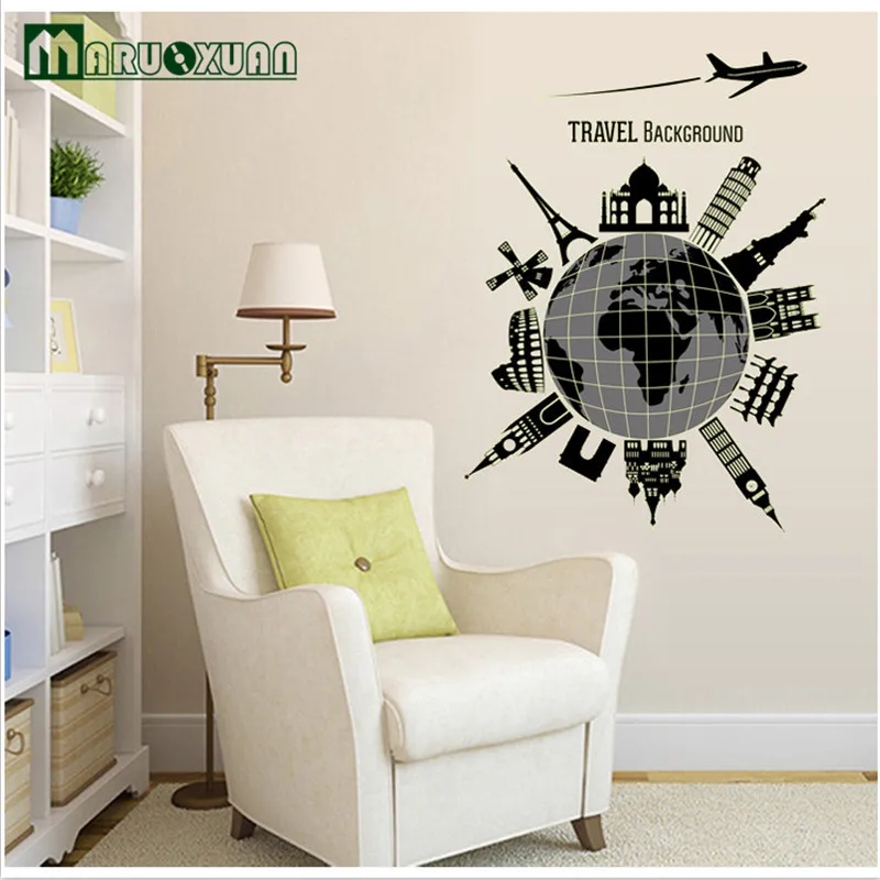 Fluorescent Luminous Paste Stickers Affixed Creative Fashion Office Fluorescent Luminous Paste Stickers Affixed Creative Fashion Office Bedroom Wall Decoration World Travel In From Home Garden On
