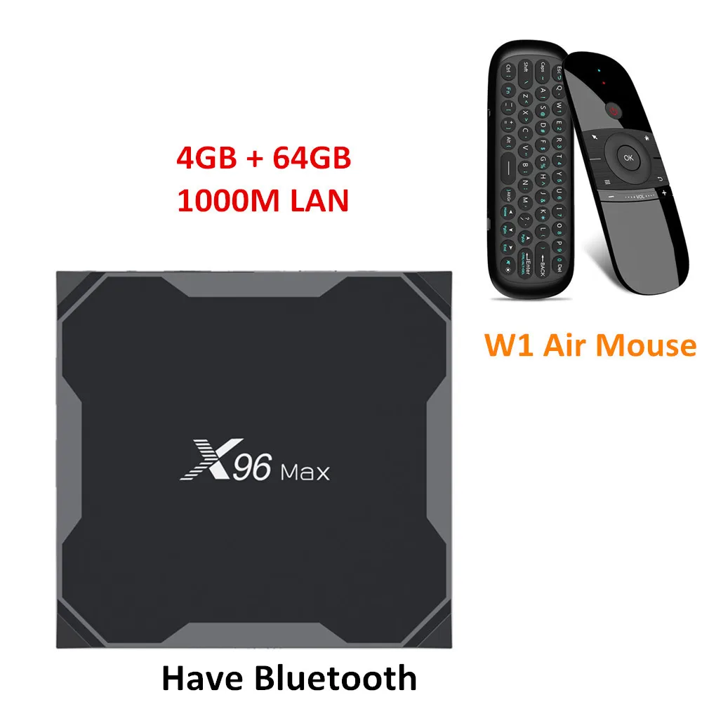 X96 Max Смарт ТВ приставка Android 8,1 Amlogic S905X2 LPDDR4 Четырехъядерный 4 Гб 64 Гб 2,4G и 5 ГГц Wifi BT 1000M H.265 4K телеприставка X96 mini - Цвет: 4G 64G W1