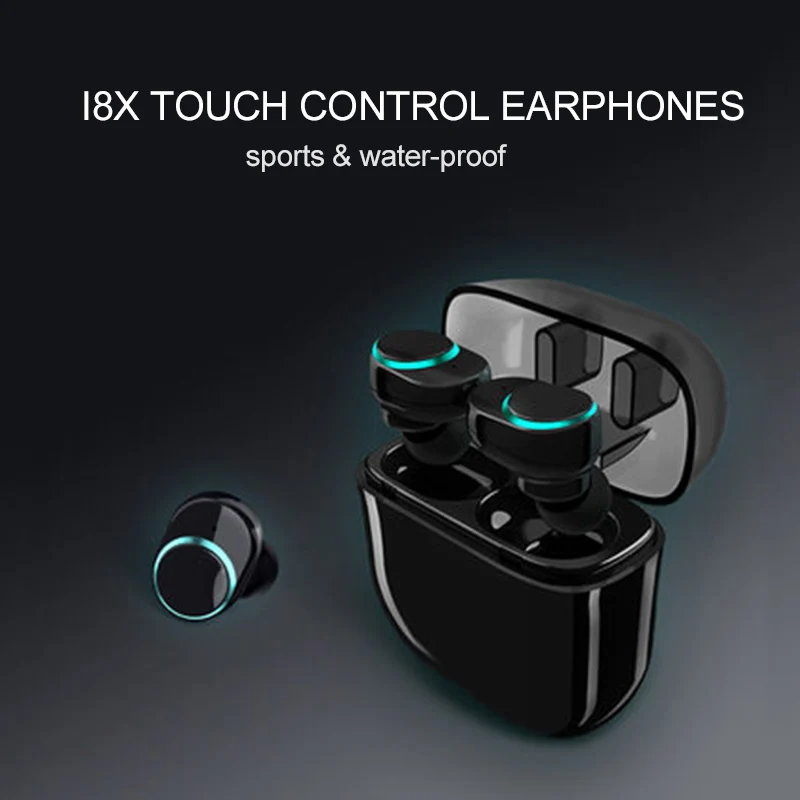 

SANLIMI TWINS I8X Touch Control Bluetooth Earphones TWS Mini Wireless Headset with Mic Handsfree Music Earbuds and charging box