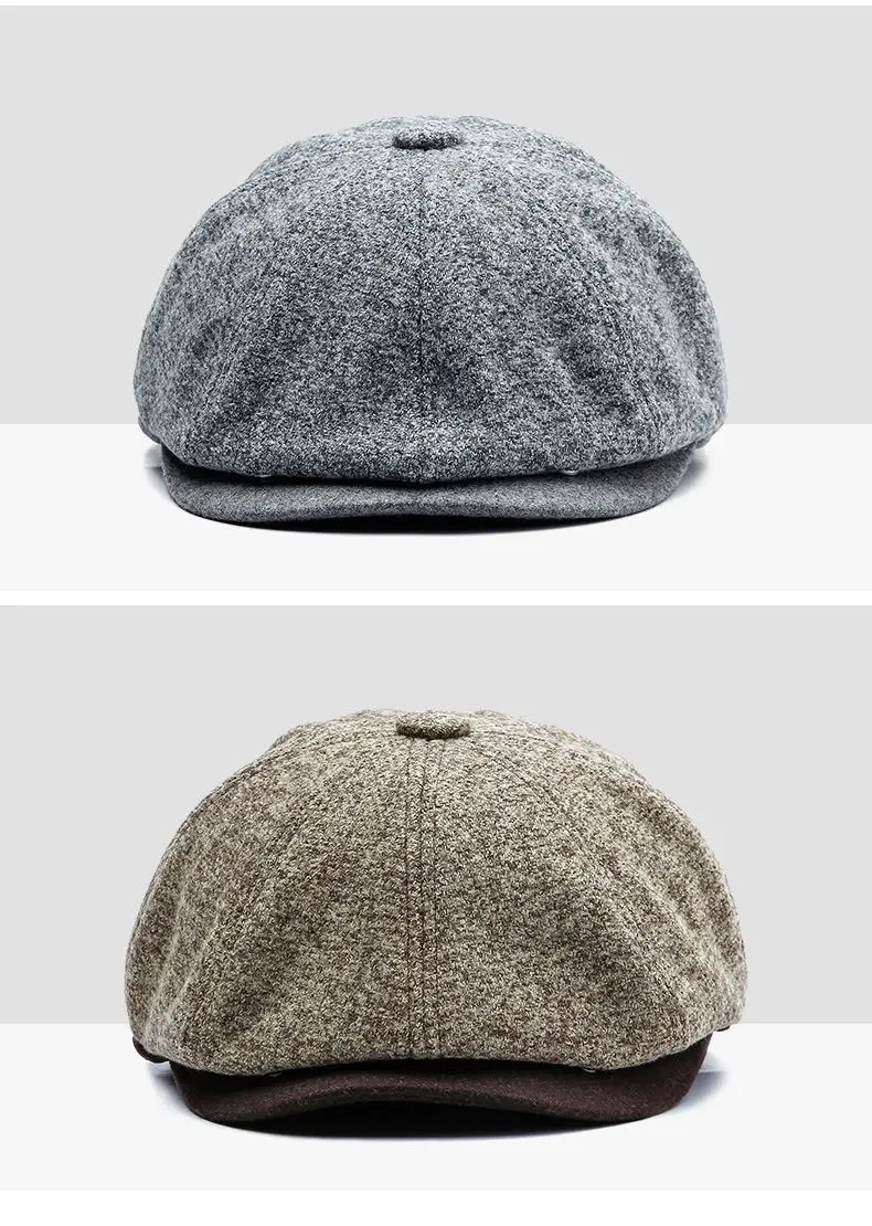 Wuaumx унисекс осень-зима Ретро газетчик шапки Для мужчин Для женщин теплая восьмиугольная шляпа для мужчины детектив Шапки художник шапки