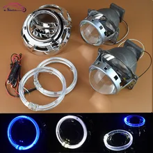 SINOLYN 3.0 Bi xenon HID Объектив Проектора Фара Дооснащения Линзы Комплект Q5 Со СВЕТОДИОДНОЙ Angel Eyes DRL, используйте D1S D2S D2H D3S D4S Лампы