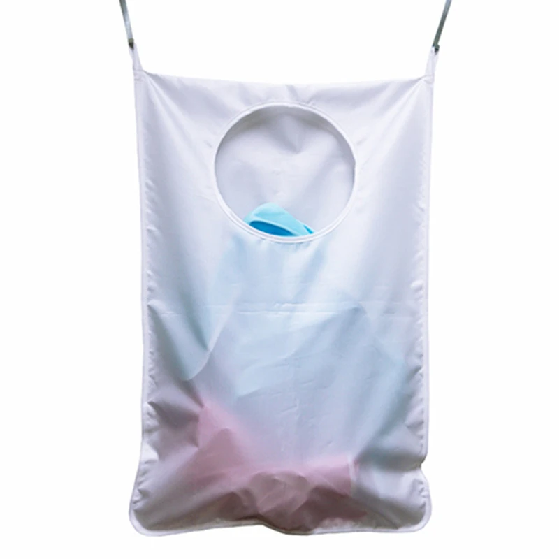 Household Door Hanging Laundry Basket Wall Mounted Bag With Suction Cup