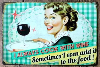 

1pc cook food Wine Jane Russell plaques Tin Plate Sign wall man cave Decoration Poster metal vintage retro shabby decor shop
