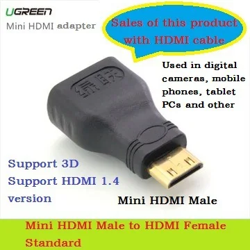 UGREEN Mini HDMI Male to Female Adapter standard (HDMI C type A -type interface ) |