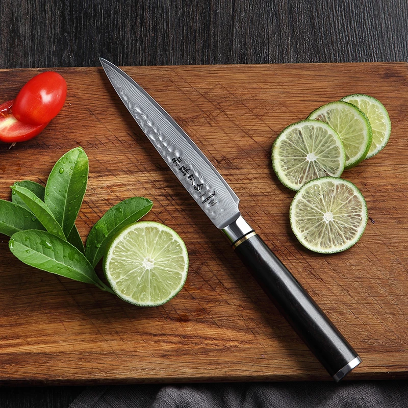  HEZHEN 5 inch Utility Knife VG10 Kitchen Knives Japanese Style Slicing Fruit Knives Damascus Steel  - 32941030065