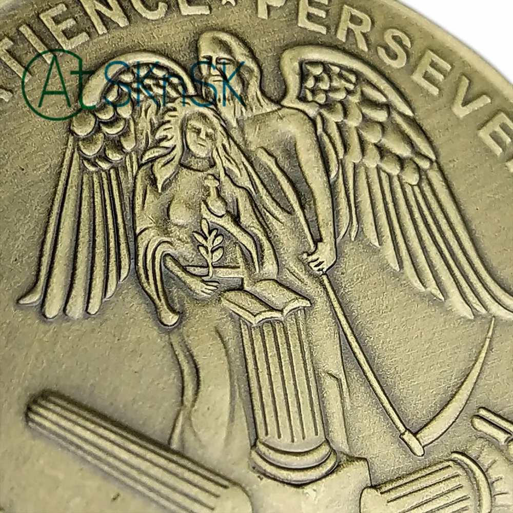 Масонская монета "Ангел" Freemason квадратный компас G железная медь время терпение упорный памятный подарок