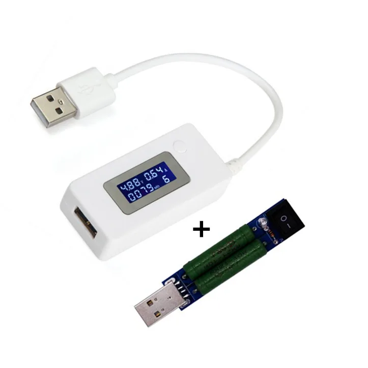 USB ЖК-экран зарядное устройство Тестер портативный монитор банк питания батарея детектор измеритель напряжения тока+ USB разряд нагрузочный резистор