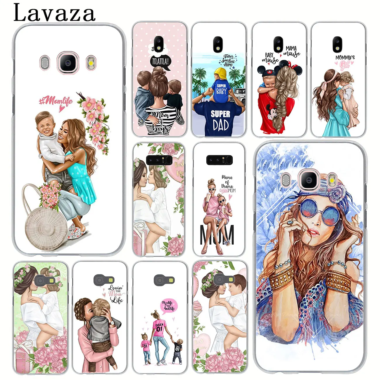 

Lavaza Fashion Black Brown Hair Baby Mom Girl Queen Case for Samsung Galaxy J6 J5 J1 J2 J3 J7 2017 2016 2015 Prime J7 EU Version