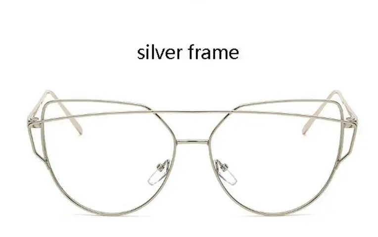 Черные очки кошачий глаз с прозрачными линзами, изысканные очки, прозрачные женские брендовые дизайнерские оптические очки с оправой, Lunette - Цвет оправы: silver frme
