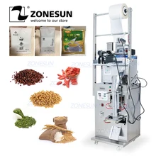 ZONESUN Food Coffee Bean Grain Automatic Weighing Packaging Machine Powder Bag Back Side Seal Filling Machine With Date Printer