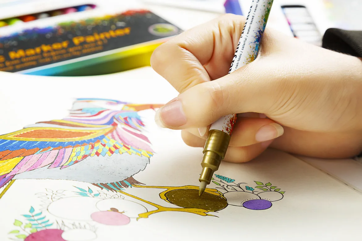 18 цветов металлический Микрон ручка детальная маркировка цвет металлический маркер для альбома черная бумага Рисование школьные наборы для рисования краски ручки