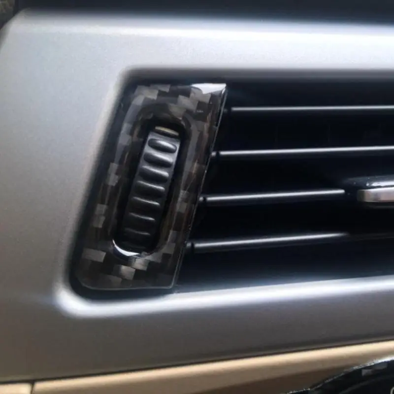 Черный автомобиль из углеродного волокна центральной консоли A/C вентиляционное отверстие кондиционер Выход Панель выход рамка Крышка отделка для BMW E90 E92 E93 2005-12