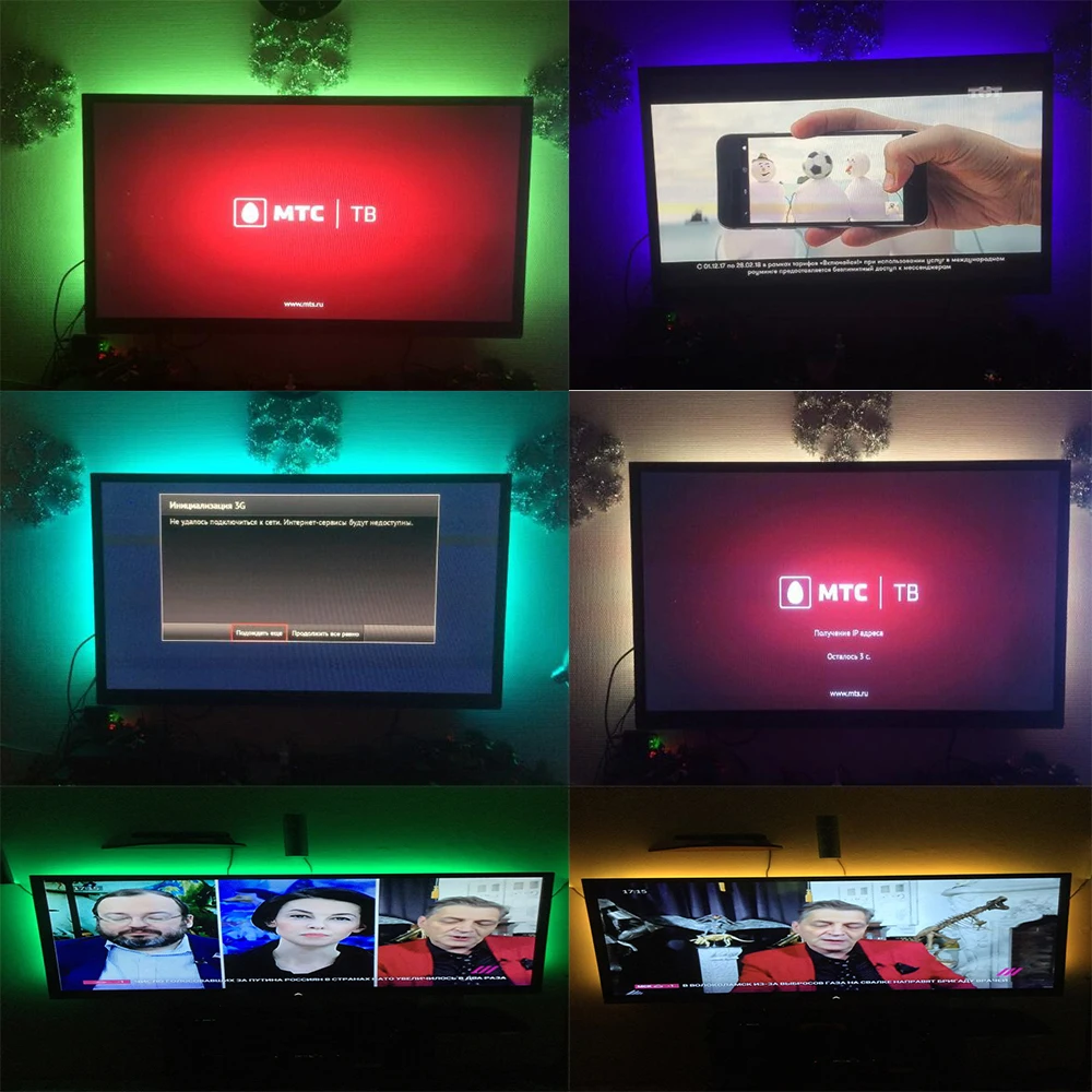 Necen 5V Светодиодная лента 5050 RGB с 20 контроллером клавиатуры ТВ