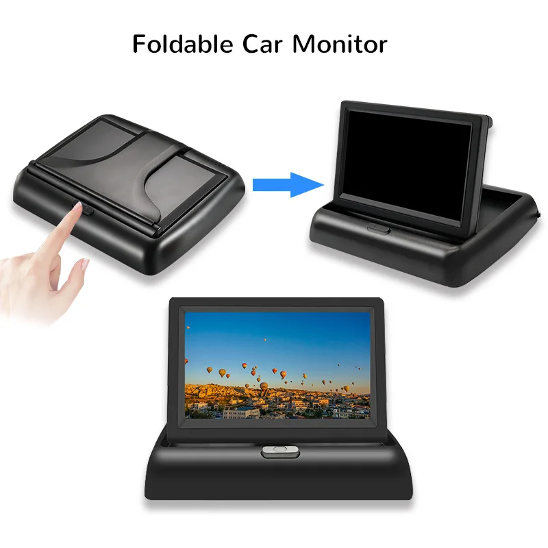 E-ACE Auto Monitor 4,3 Zoll Faltbare TFT LCD Display Kameras Reverse Kamera Parkplatz System für Auto Rück Monitore NTSC PAL E-ACE Auto Monitor 4,3 Zoll Faltbare TFT LCD Display Kameras Reverse Kamera Parkplatz System für Auto Rück Monitore NTSC PAL