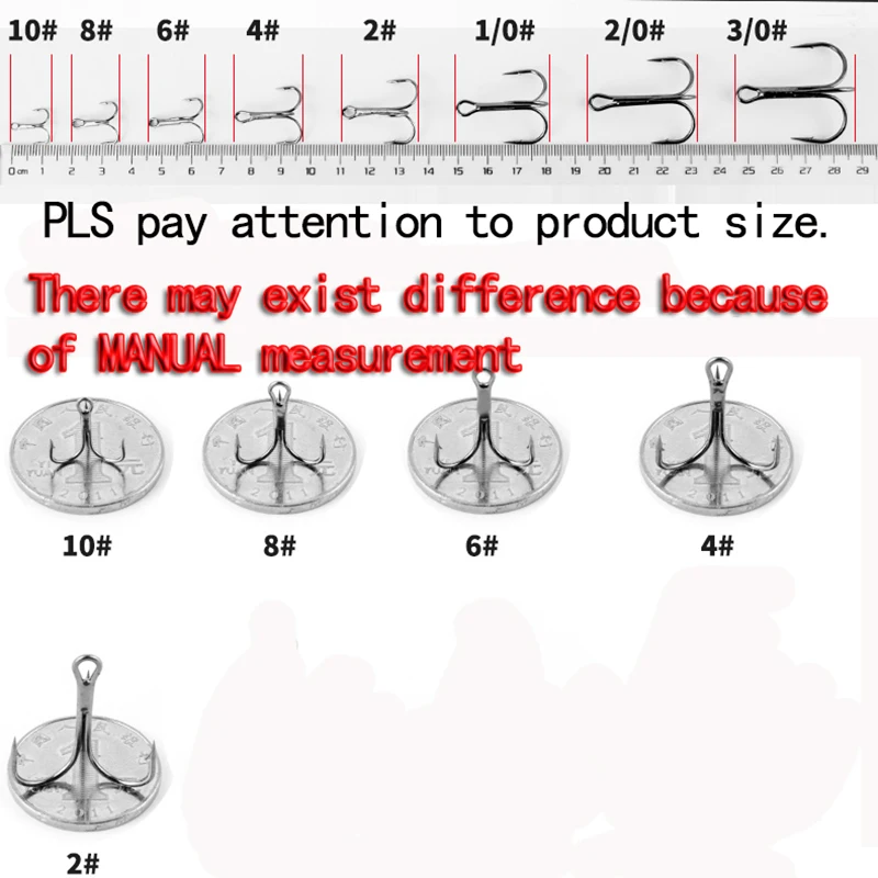 10/20 шт Лот 2#4#6#8#10# рыболовный крючок из высокоуглеродистой стали тройные перевернутые Крючки рыболовные снасти круглый изгиб высокие для бас