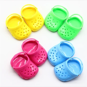 

Cute Doll Shoes For 18 Inch Baby new Born Doll Handmade Small hole slippers Girl Clothes Accessories 43cm baby Doll accessories