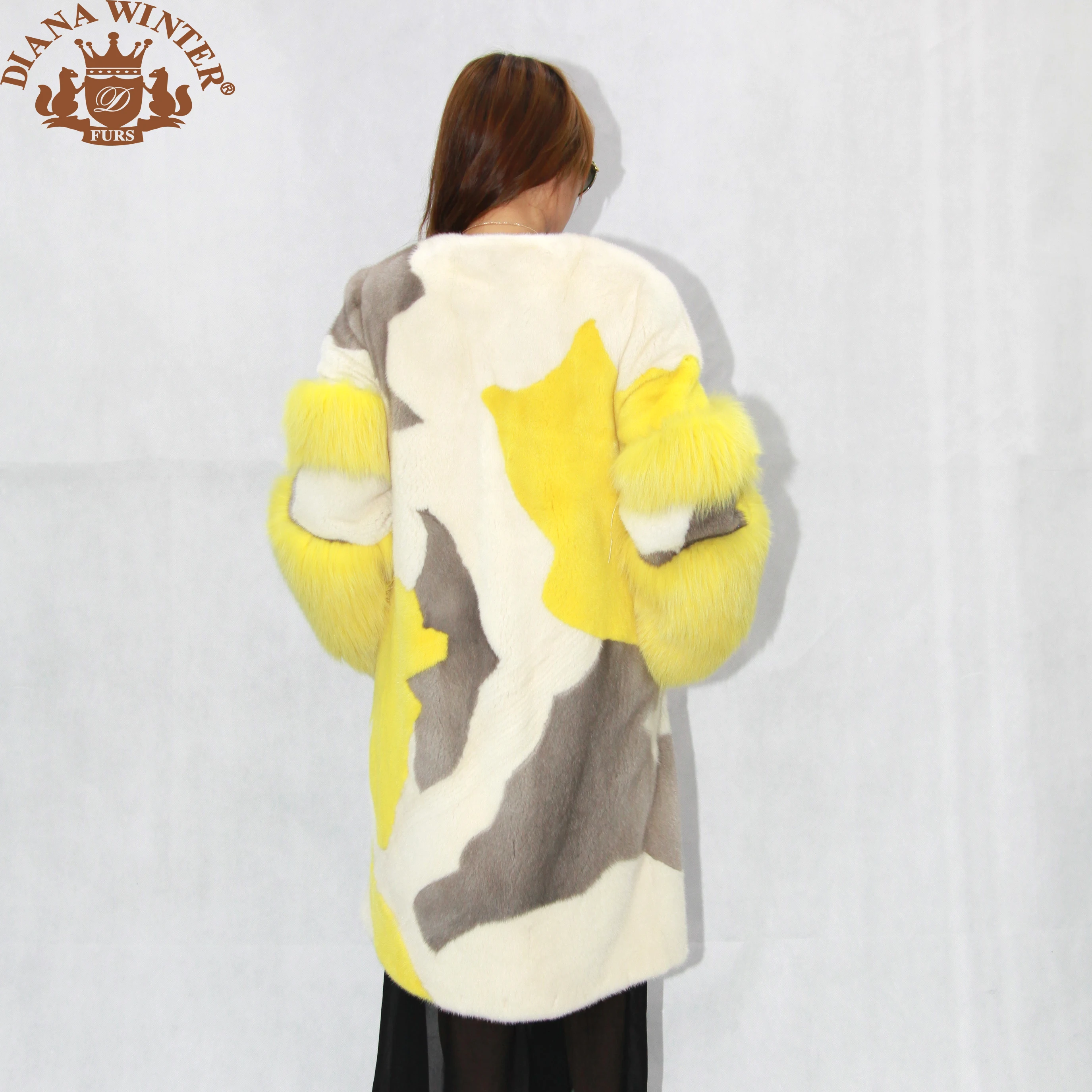 Цветочная замша, новое натуральное замшевое пальто, женская Повседневная Длинная Куртка, женская зимняя кожаная куртка DIANA WINTER2019