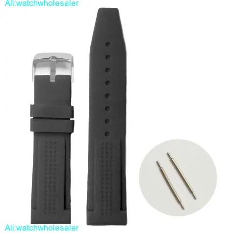 22mm Sample Black Silicone Jelly Rubber Ladies Men Watch Band Straps WB1075A22JB