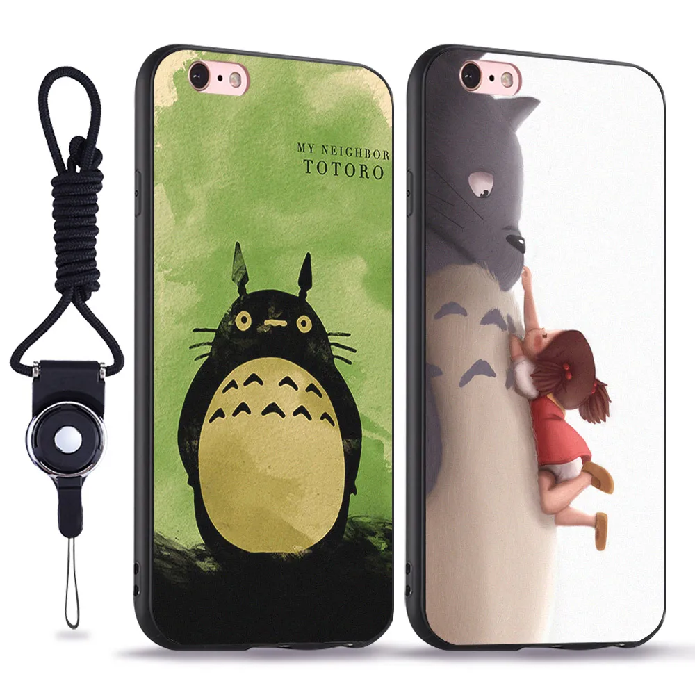 

My Neighbor Totoro cute creative design soft silicone TPU phone case cover For Apple iPhone 5 5S SE 6 6S 7 PLUS with hang rope