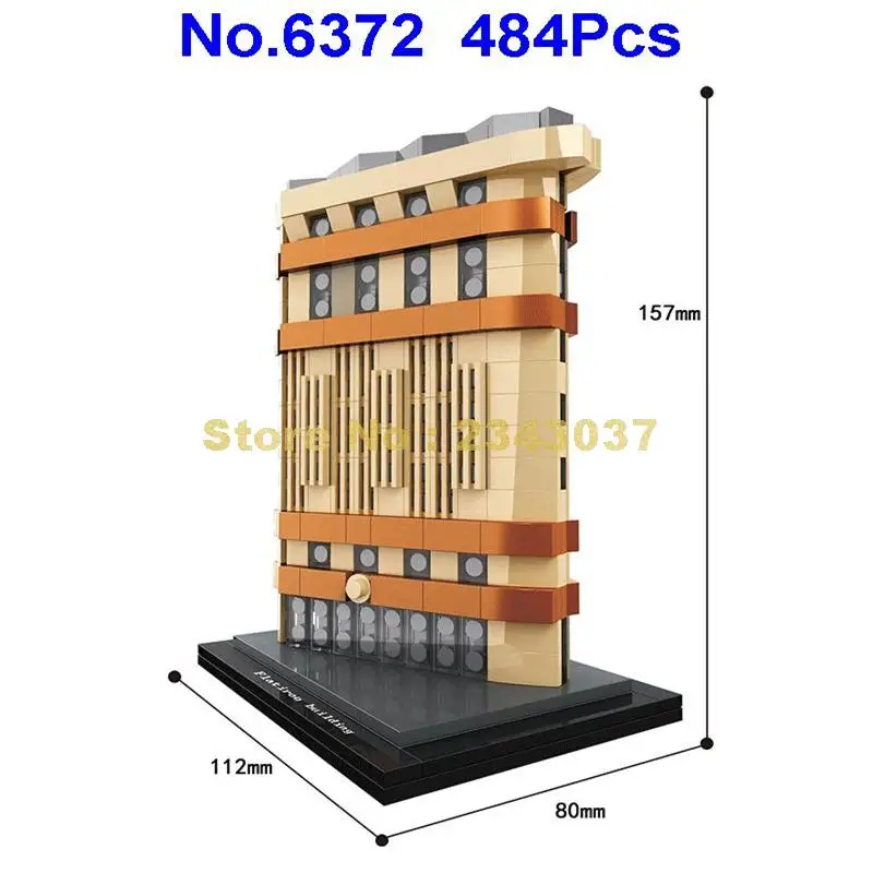 

6372 484pcs us famous architecture new york flatiron building building block Toy