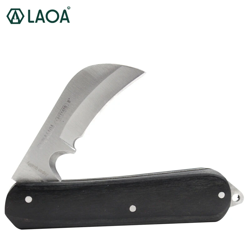 LAOA резак для кабеля из нержавеющей стали Проводные стрипперы Профессиональный электрик нож инструменты деревянные ручки складной нож