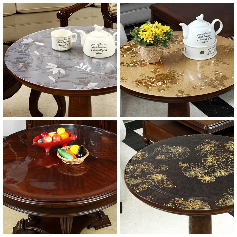  custom made Round Table mat Coffee tablecloth Scrub Soft glass PVC material waterproof Turntable ta