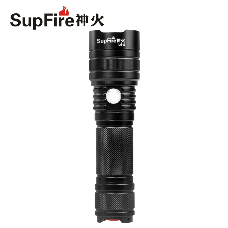 2017 SupFire L6 S 1100Lm CREE T6 5 режимов USB зарядное устройство светодиодный фонарик на 1*18650