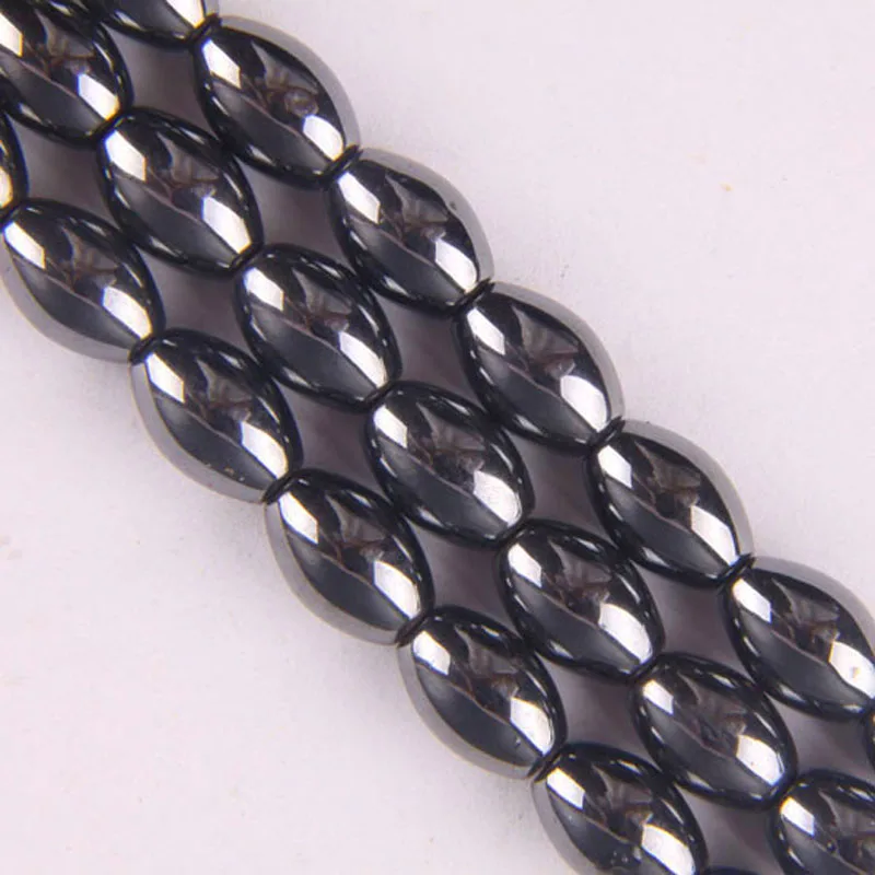 12x8MM Black Magnetic Hematite Healing Loose Beads 16 Inch Jewelry For