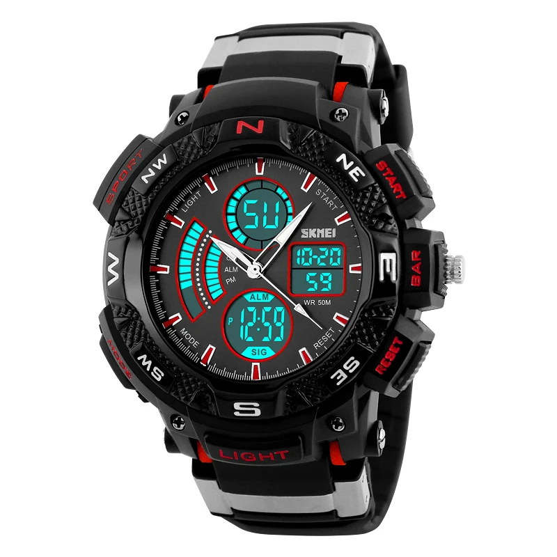 

Men's Grand Dial Personality Watch Outdoor Sports Multifunction Fashion 2018 New Moment Sport Wrist Clock Top Brand Luxury A55