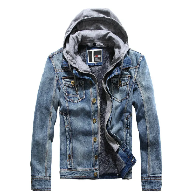 2019 New Autumn Winter Denim Jacket Men Hooded Casual Streetwear Warm Men's Jeans Jacket Coat 2019 New Autumn Winter Denim Jacket Men Hooded Casual Streetwear Warm Men's Jeans Jacket Coat