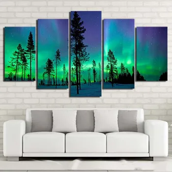 

DIY Diamond Painting Cross Stitch Kits Full Diamond Embroidery 5D Diamond Mosaic Decor aurora Tree landscape 5pcs