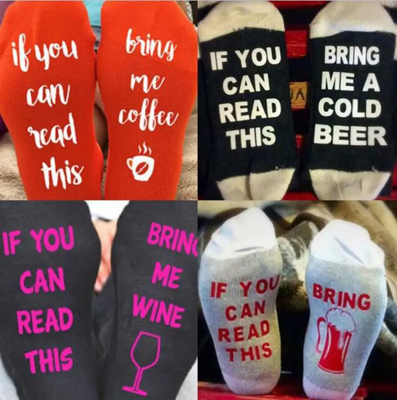 Женские и мужские повседневные модные носки унисекс с надписью Bring Me a Beer Sock 2020 |