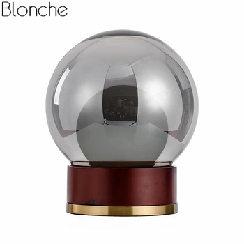 

Nordic Glass Ball Table Lamp Wood Base Led Standing Desk Light for Bedroom Reading Home Decor Modern Lighting Fixtures Luminaire