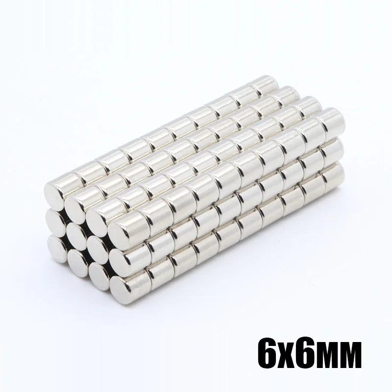 50 шт 6x6 мм супер сильный мощный круглый магнит редкоземельный перманентнеы