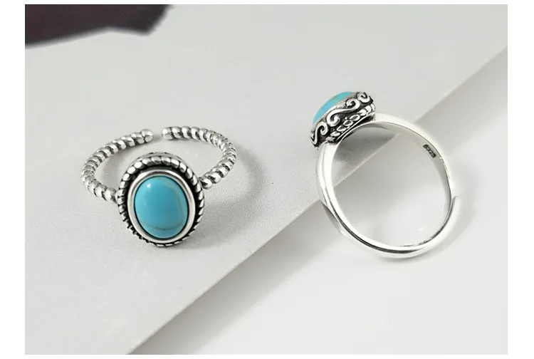 Factory creative crafts S925 pure silver ring women's retro gem jewelry European and American fashion | Украшения и