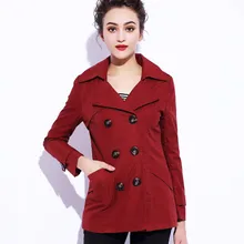 New Winter Hot Silm Casual Woman Trench Coat Double-breasted Outerwear Female