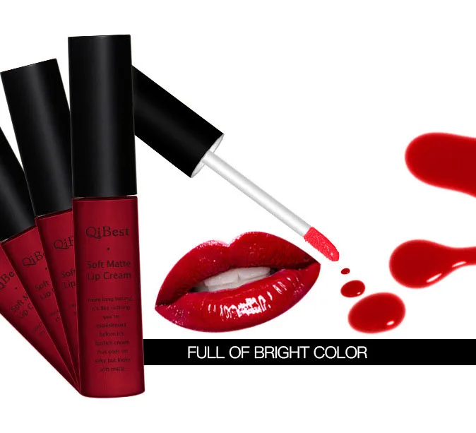 QiBest 2Pcs/Lot 12 Colors Liquid Lip Liner Waterproof Lip Gloss