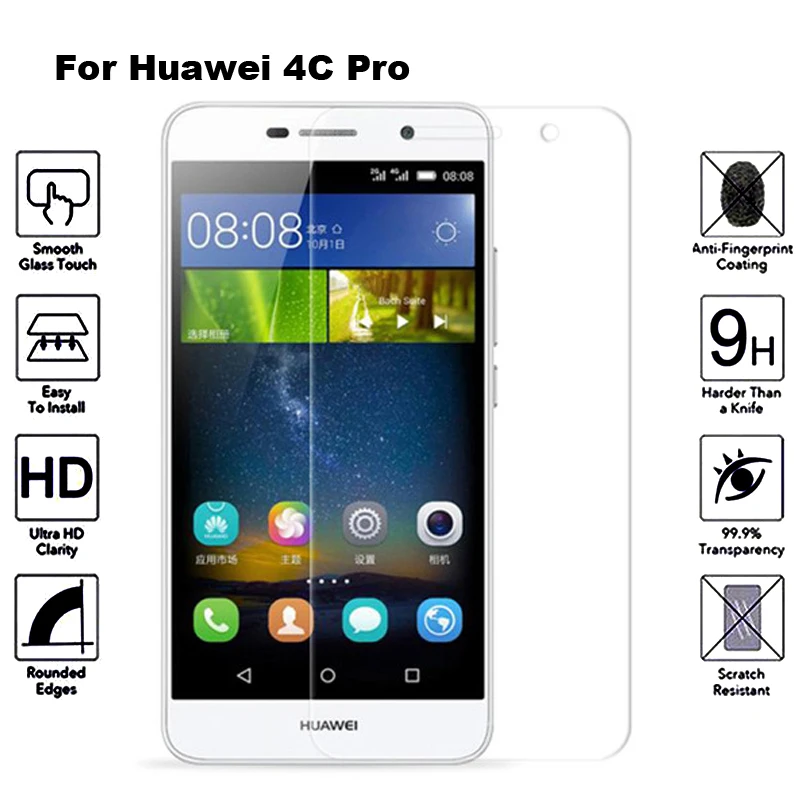 

2Pcs Tempered Glass For Huawei 4C Pro Screen Protector Film Protective Glass For Huawei Honor 4C Pro TIT-L01 TIT-U02 TIT U02 L01