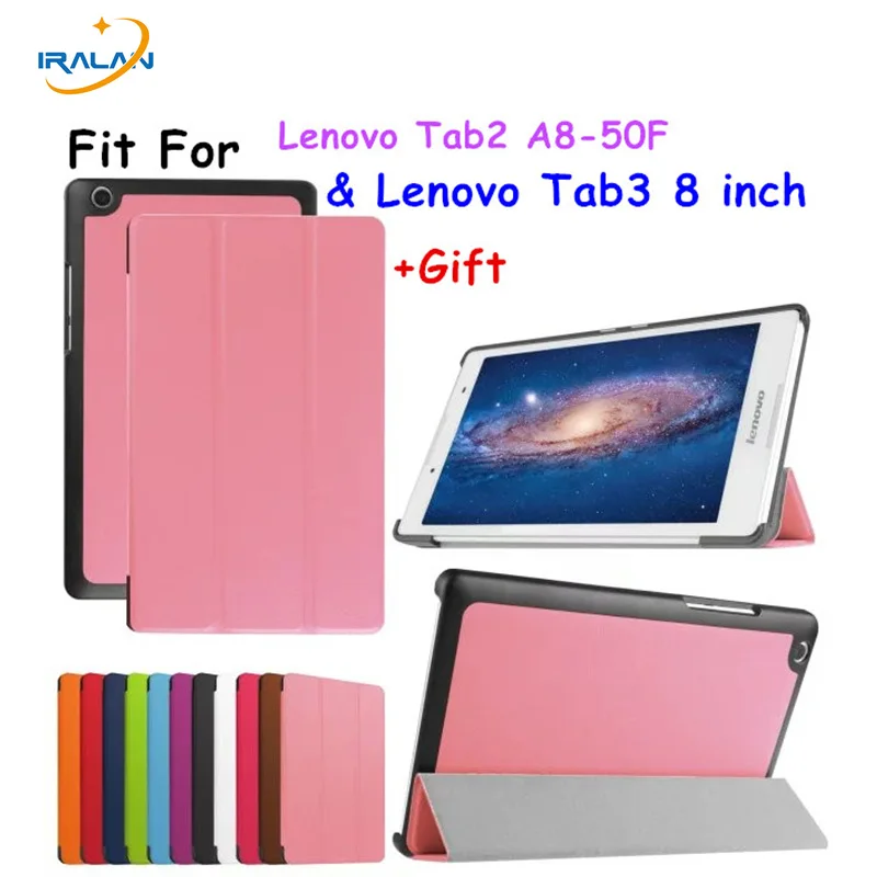 

2017 New Tab3 8 inch Tablet TB3-850M Case Flip Cover For Lenovo Tab 3 8'' Tablet case Tab2 A8 A8-50F protective skin 3 in 1 gift