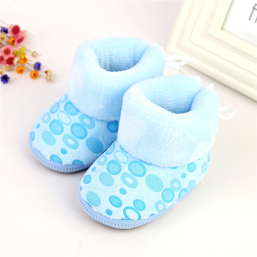 New born Baby Girl Pink Fleece Snow Boots Booties Kids Princess Winter Shoes S1 PY2