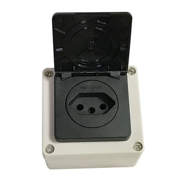 

Brazil Waterproof Dustproof Industrial Socket 10A 250V IP44 AC Power Socket Power Connector Plug Electrical Socket