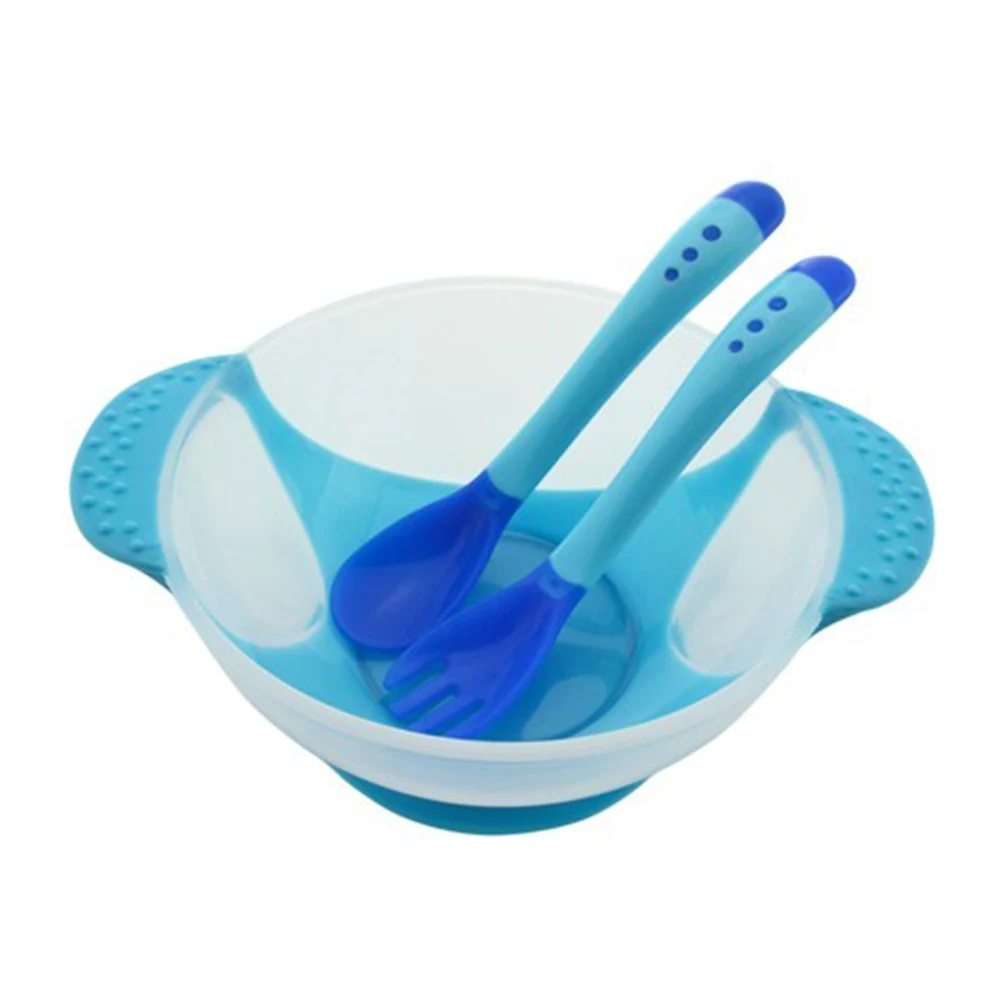 Baby Saugfuß Schüssel Säugling Trainings Bowl Fütterung Schüssel mit Löffel