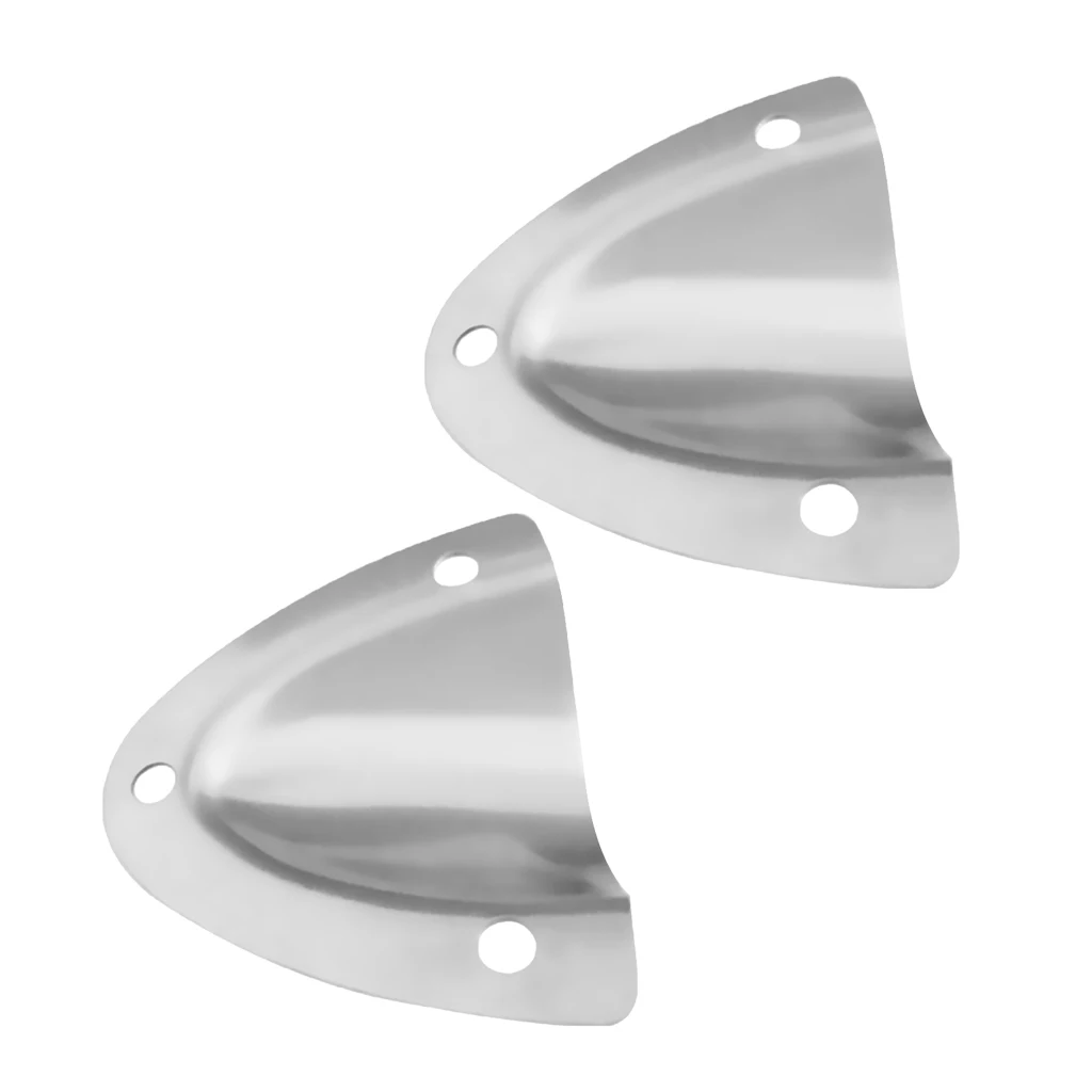 2Pcs Large Stainless Steel Midget Clamshell Ventilator Wire Cable Vent Cover Boat  Accessories Marine 2.17 x 2.24 inch Silver