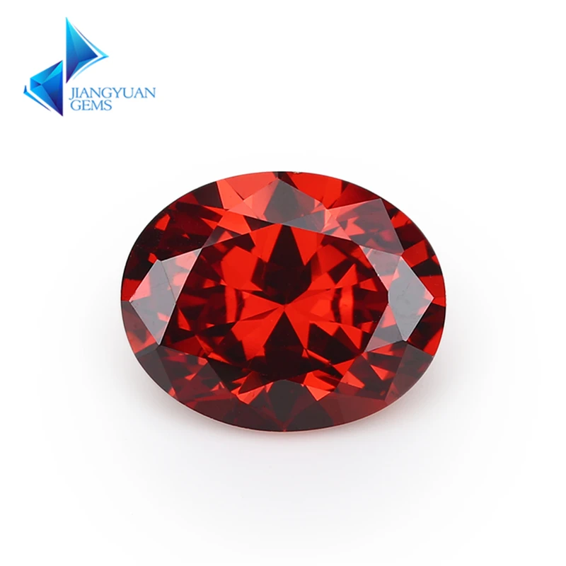 Size 2x3~13x18mm Oval Shape 5A Garnet CZ Stone Synthetic Gems Cubic Zirconia For Jewelry