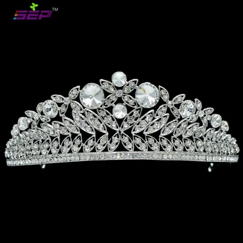 

Wedding Jewelry Hair Accessories Womens Jewelry Leaf Tiara Crown Headband Jewelry W/ Clear Rhinestone Crystals Free Shipping