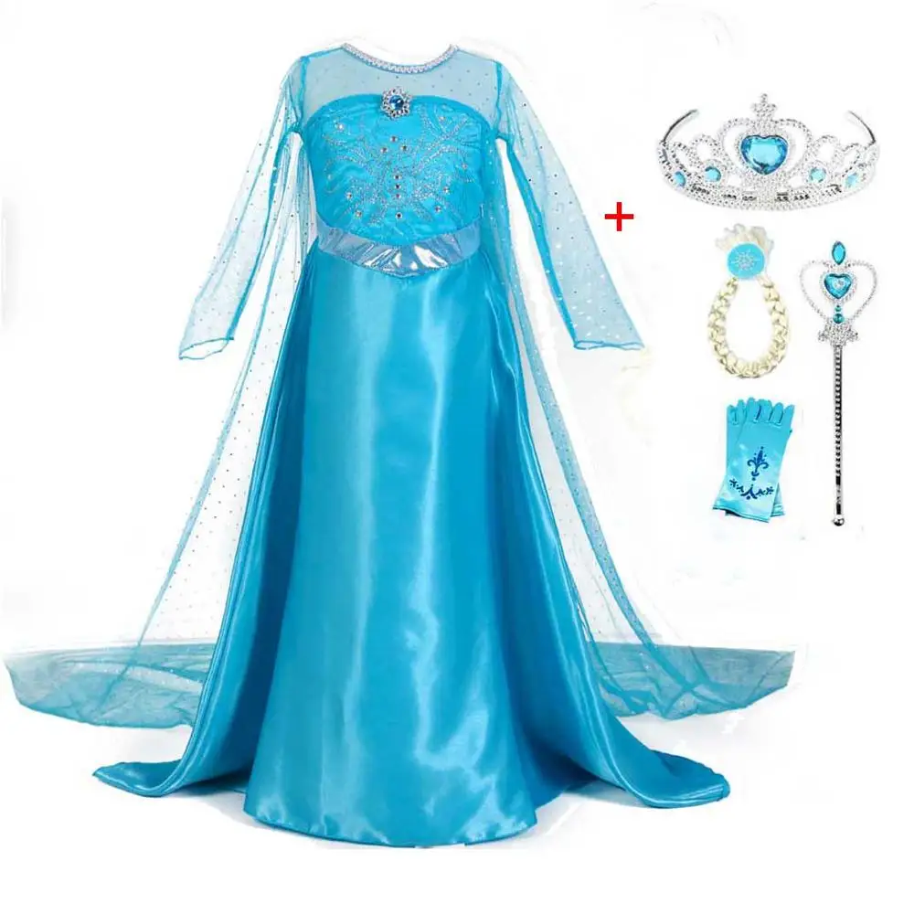 Одежда принцессы Анны для девочек новое платье Эльзы костюм для девочек платье Золушки Снежной Королевы Косплей vestidos infantis disfraz - Цвет: Set A